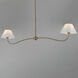 Saxon 2 Light 62 inch Natural Aged Brass Linear Pendant Ceiling Light