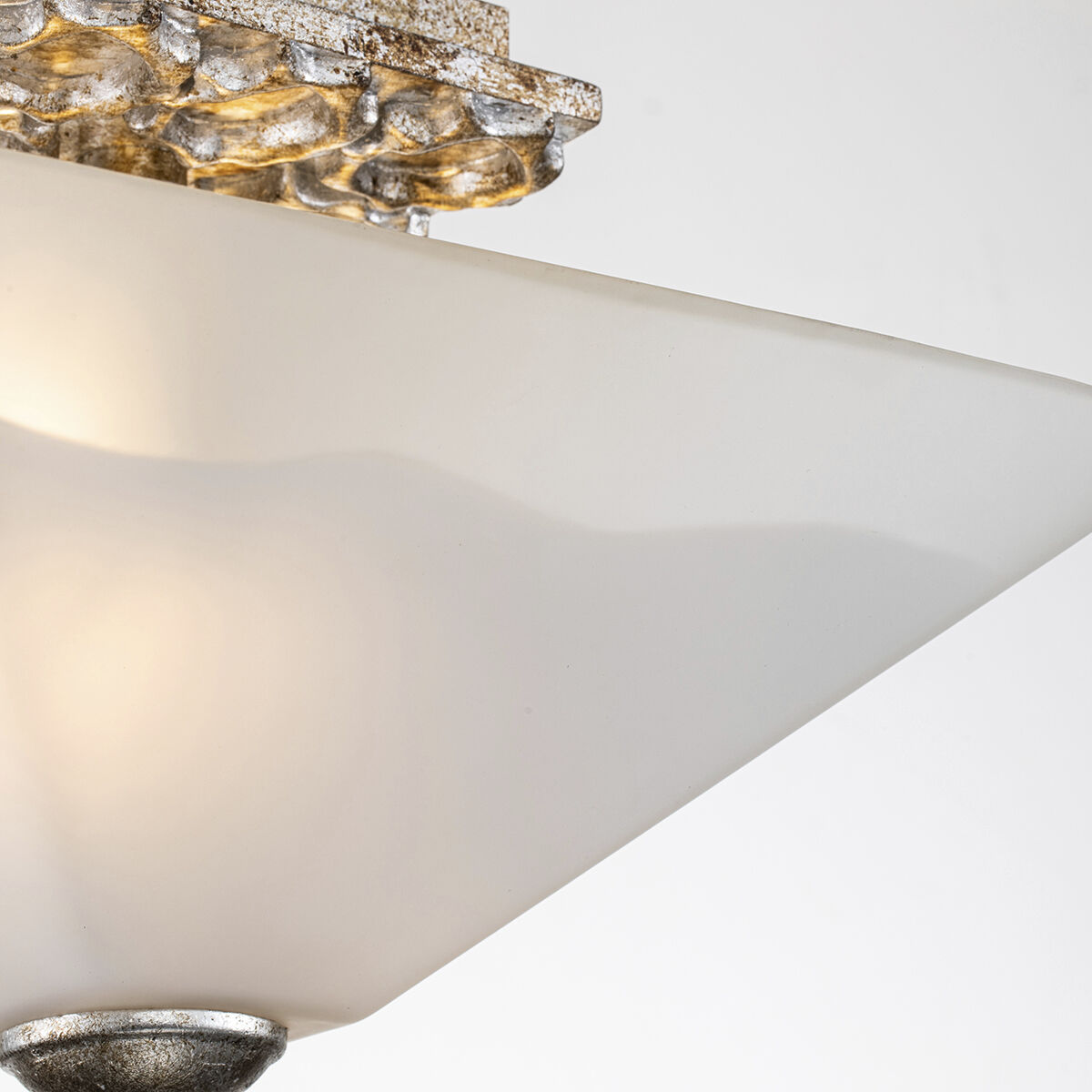 Star 2 Light 14.5 inch Silver Leaf Flush Mount Ceiling Light