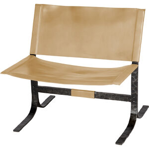 Alessa Cashew Leather and Black Sling Chair