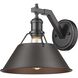 Yep Orwell 1 Light 10 inch Matte Black Wall Sconce Wall Light in Rubbed Bronze, Damp