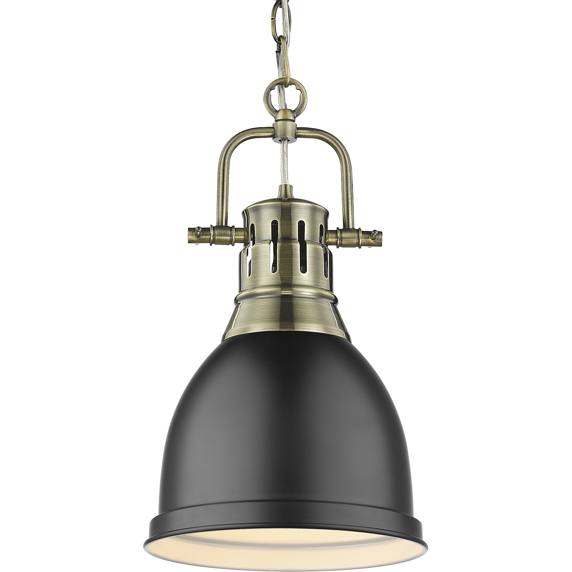 Yep Duncan 1 Light 8.88 inch Aged Brass Pendant Ceiling Light in Matte Black, Small