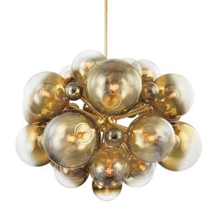 Kyoto 25 Light 54 inch Vintage Polished Brass Chandelier Ceiling Light