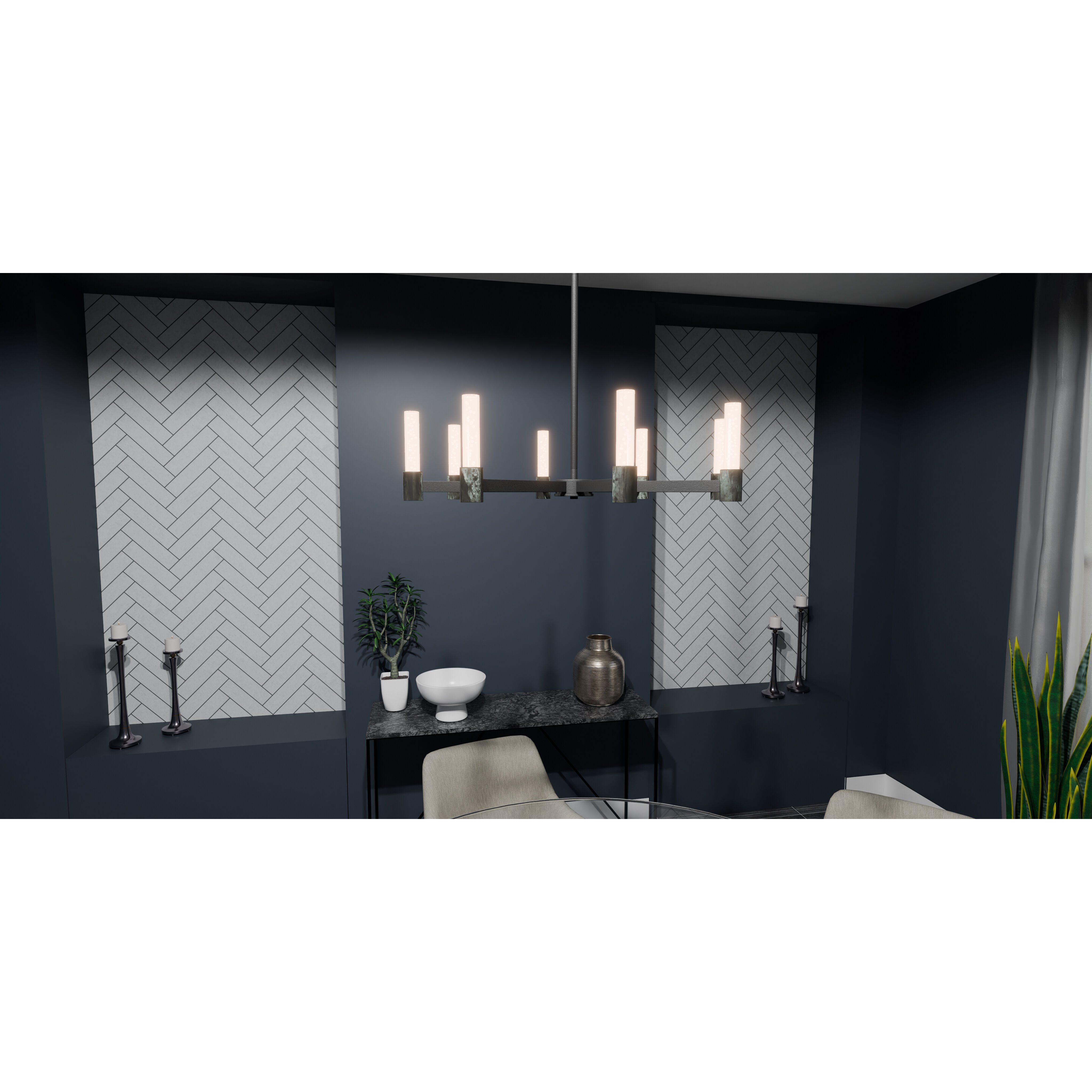 Adler 30 inch Matte Black Chandelier Ceiling Light