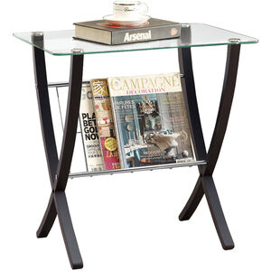 Lehman 25 X 24 inch Cappuccino and Clear Accent End Table
