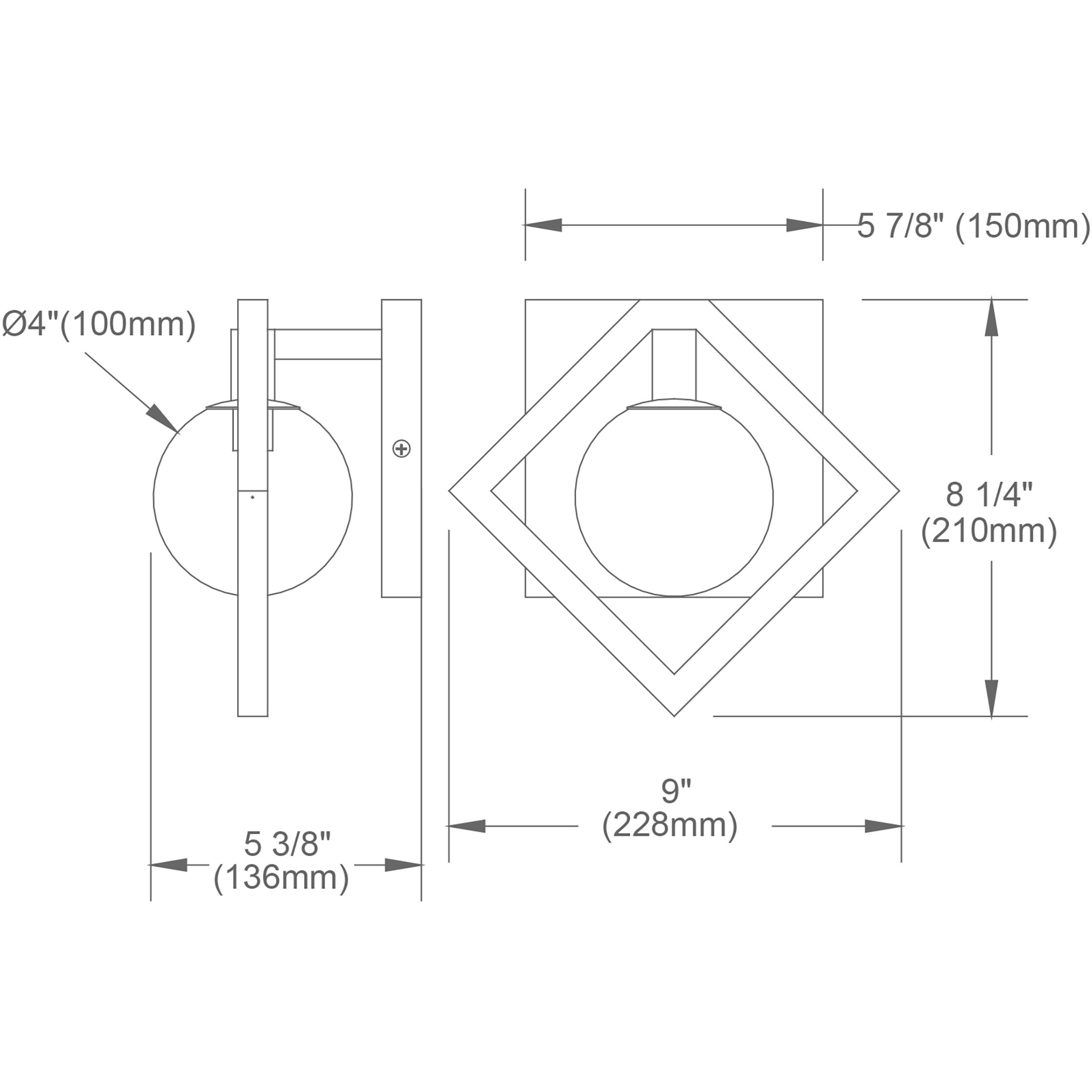 Glasgow 1 Light 9 inch Matte Black with Vintage Bronze Decorative Wall Sconce Wall Light in Matte Black and Vintage Brass
