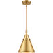Franklin Restoration Appalachian 1 Light 8 inch Satin Gold Mini Pendant Ceiling Light