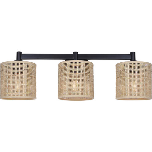 Meadow 3 Light 25.25 inch Black Vanity Light Wall Light