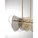 Grotto 1 Light 39.5 inch Antique Brass Linear Chandelier Ceiling Light