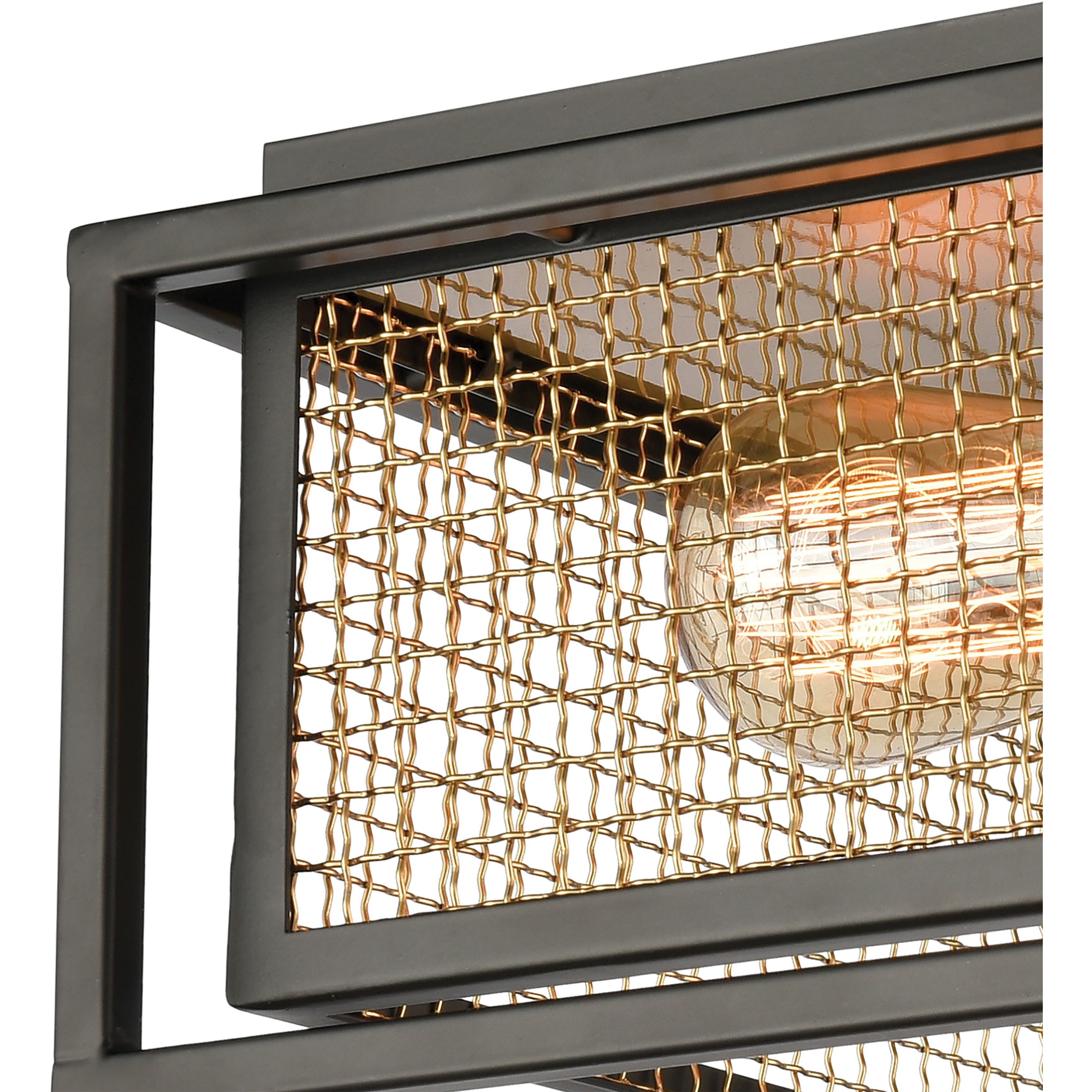 Jarvis 2 Light 12 inch Matte Black with Burnished Brass Flush Mount Ceiling Light