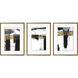 Neo Moderne White and Metallic and Brown Framed Art, The Studio