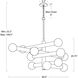 Dion LED 40.5 inch Natural Brass Chandelier Ceiling Light
