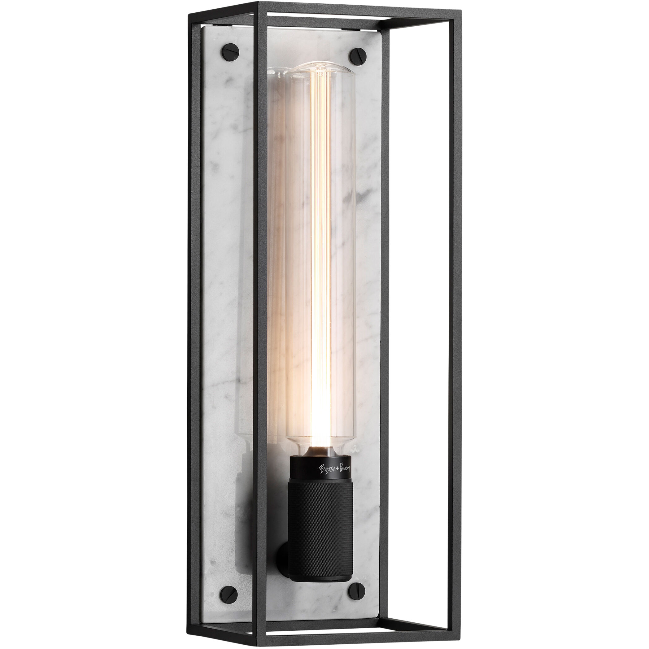 Caged Wall Light in White Marble