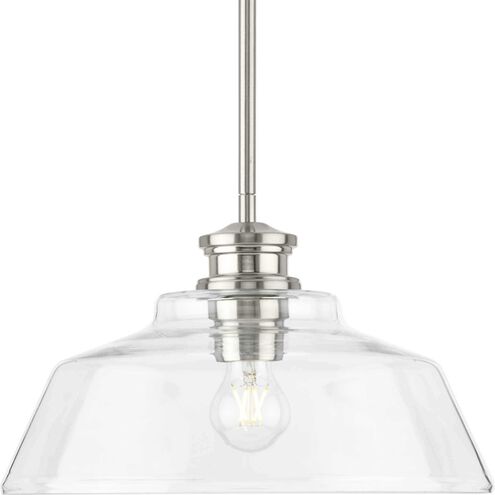 Singleton 1 Light 14 inch Brushed Nickel Pendant Ceiling Light