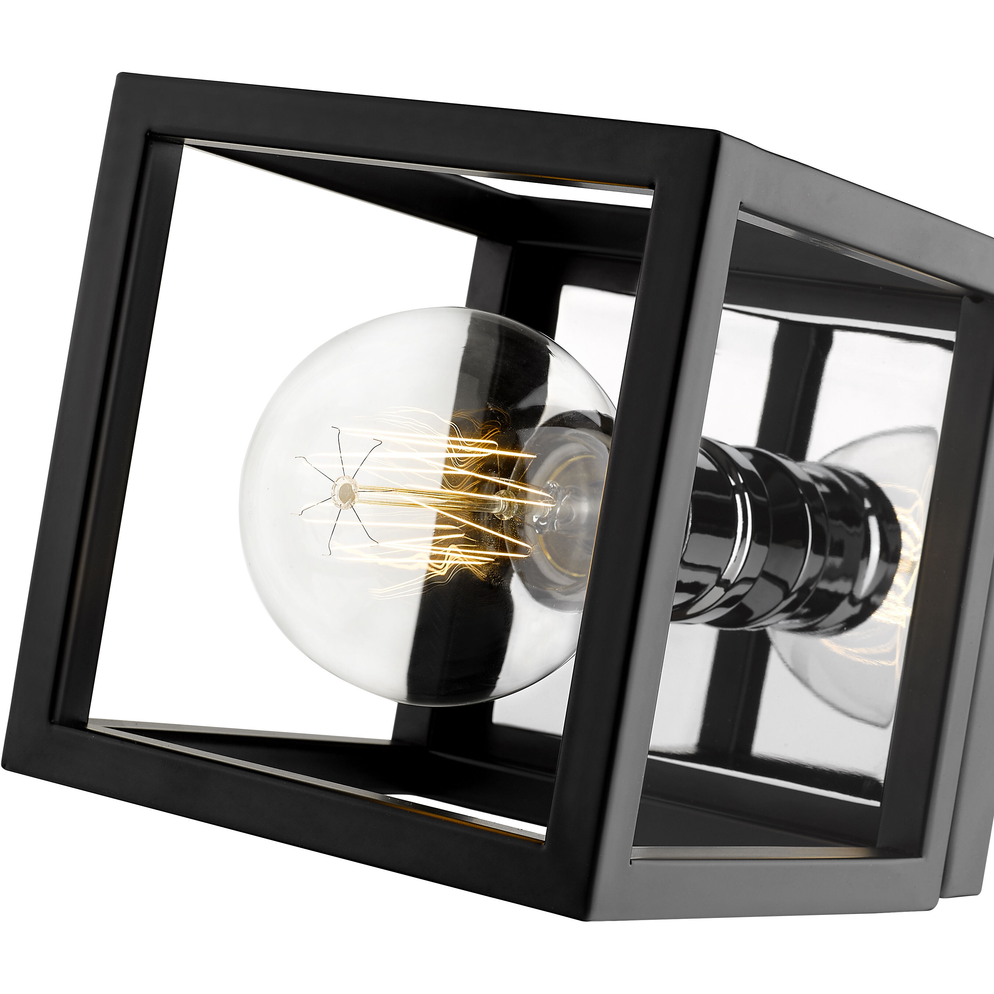 Kube 1 Light 5.75 inch Matte Black and Chrome Wall Sconce Wall Light