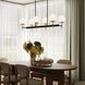 Rigsby 6 Light 43.75 inch Matte Black and Brushed Gold Linear Chandelier Ceiling Light