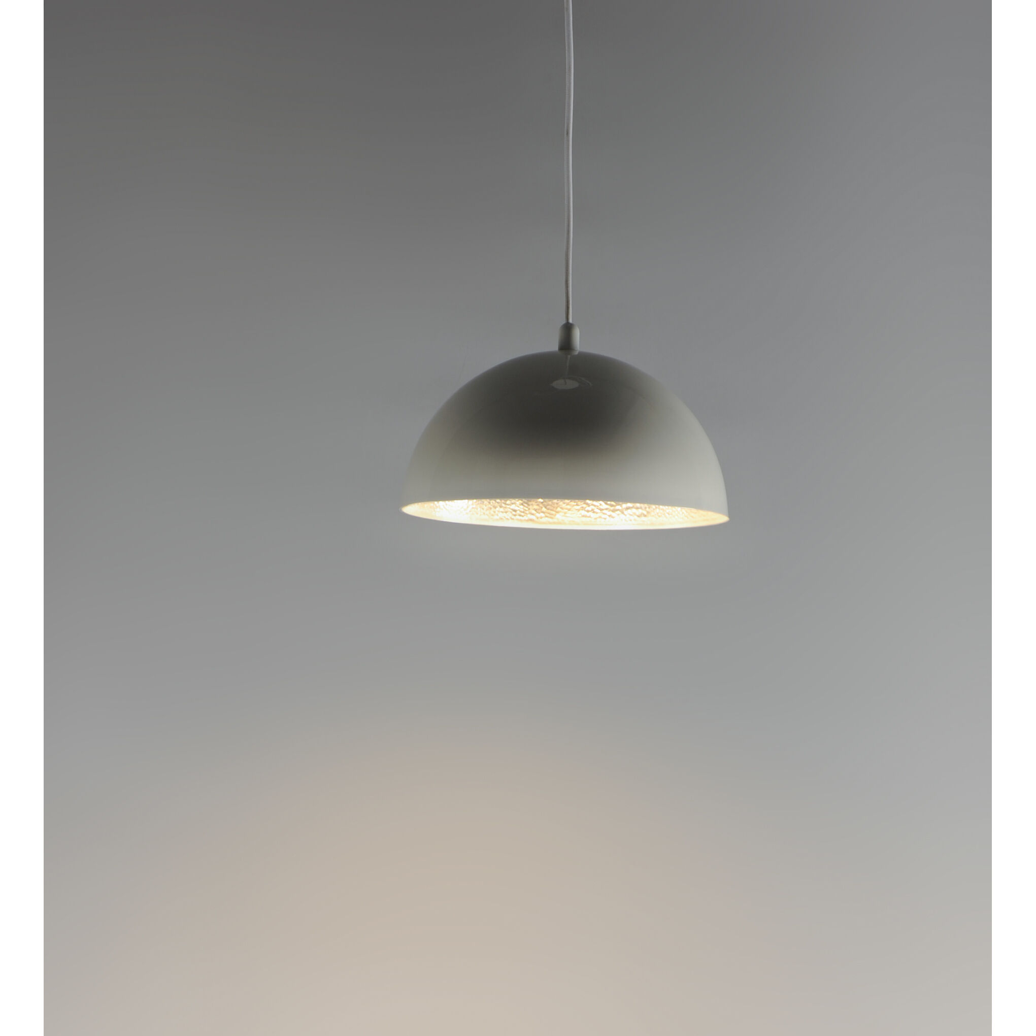 Hemisphere LED 31 inch Gloss White and Aluminum Single Pendant Ceiling Light 