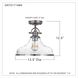 Grant 1 Light 14 inch Brushed Nickel Semi-Flush Mount Ceiling Light