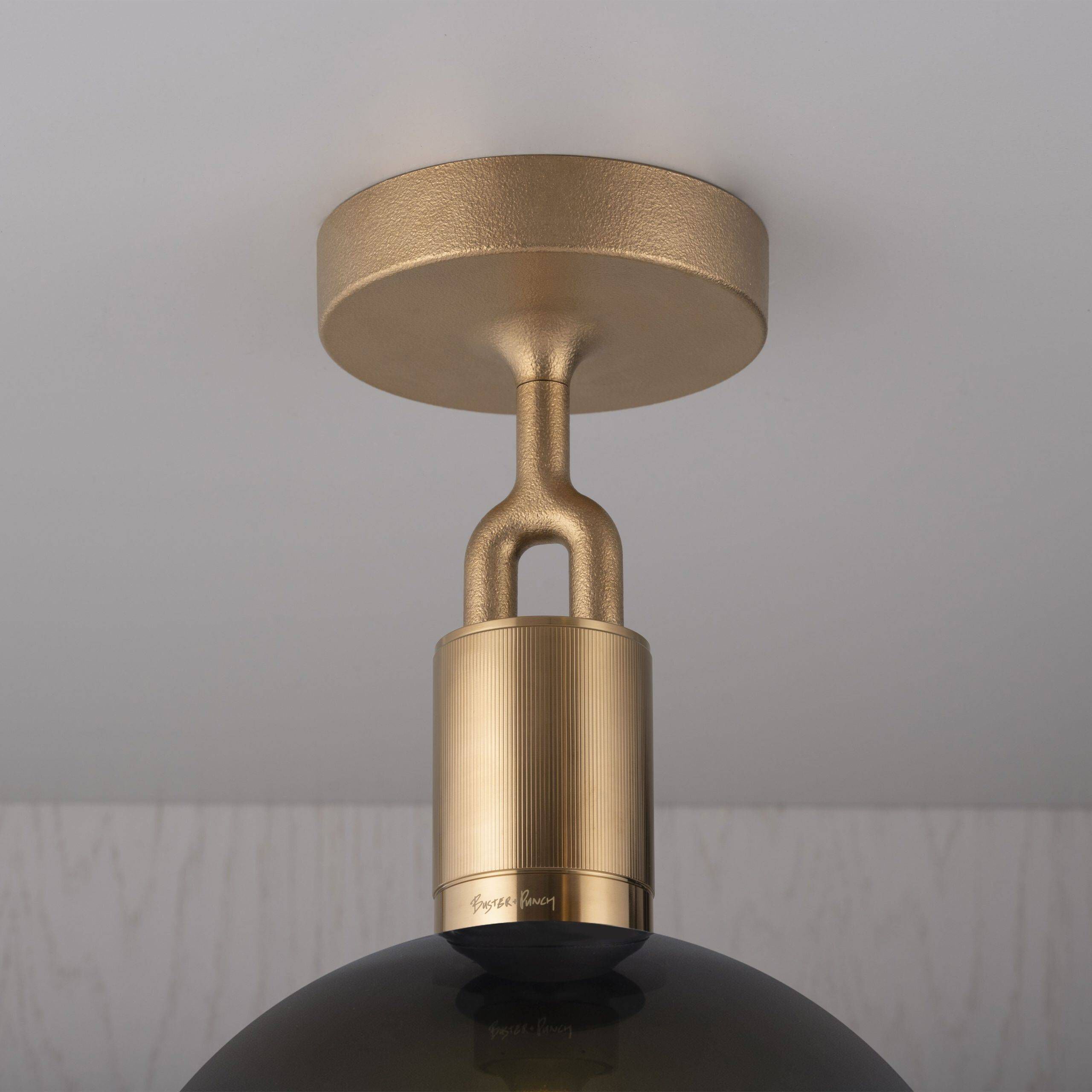 Forked LED 7.87 inch Brass Flush Mount Ceiling Light