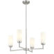 Contemporary 4 Light 26 inch Brushed Nickel Chandelier Ceiling Light