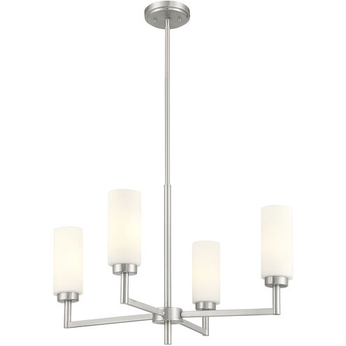 Contemporary 4 Light 26 inch Brushed Nickel Chandelier Ceiling Light