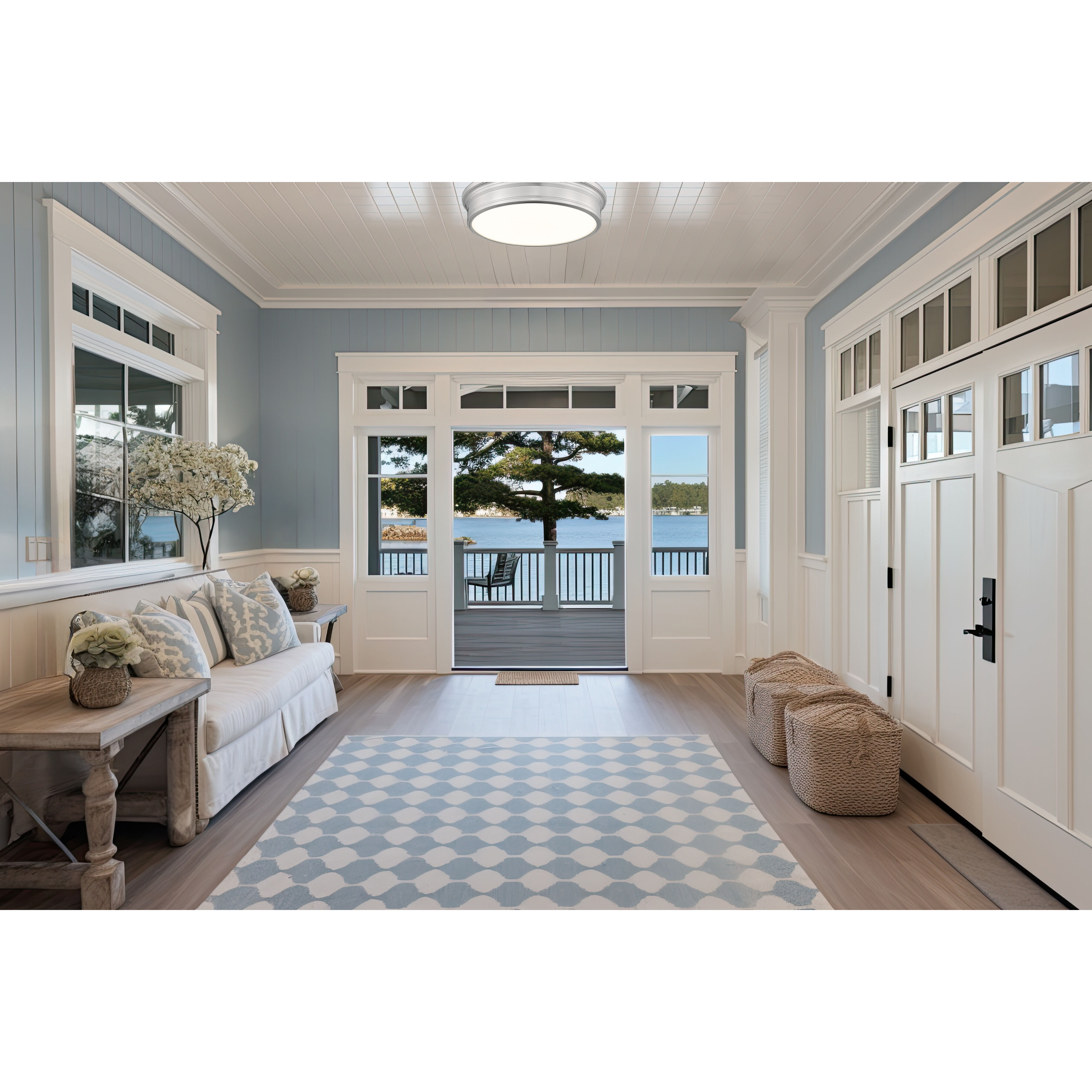 Bentley LED 20 inch Brushed Nickel Flush Mount Ceiling Light