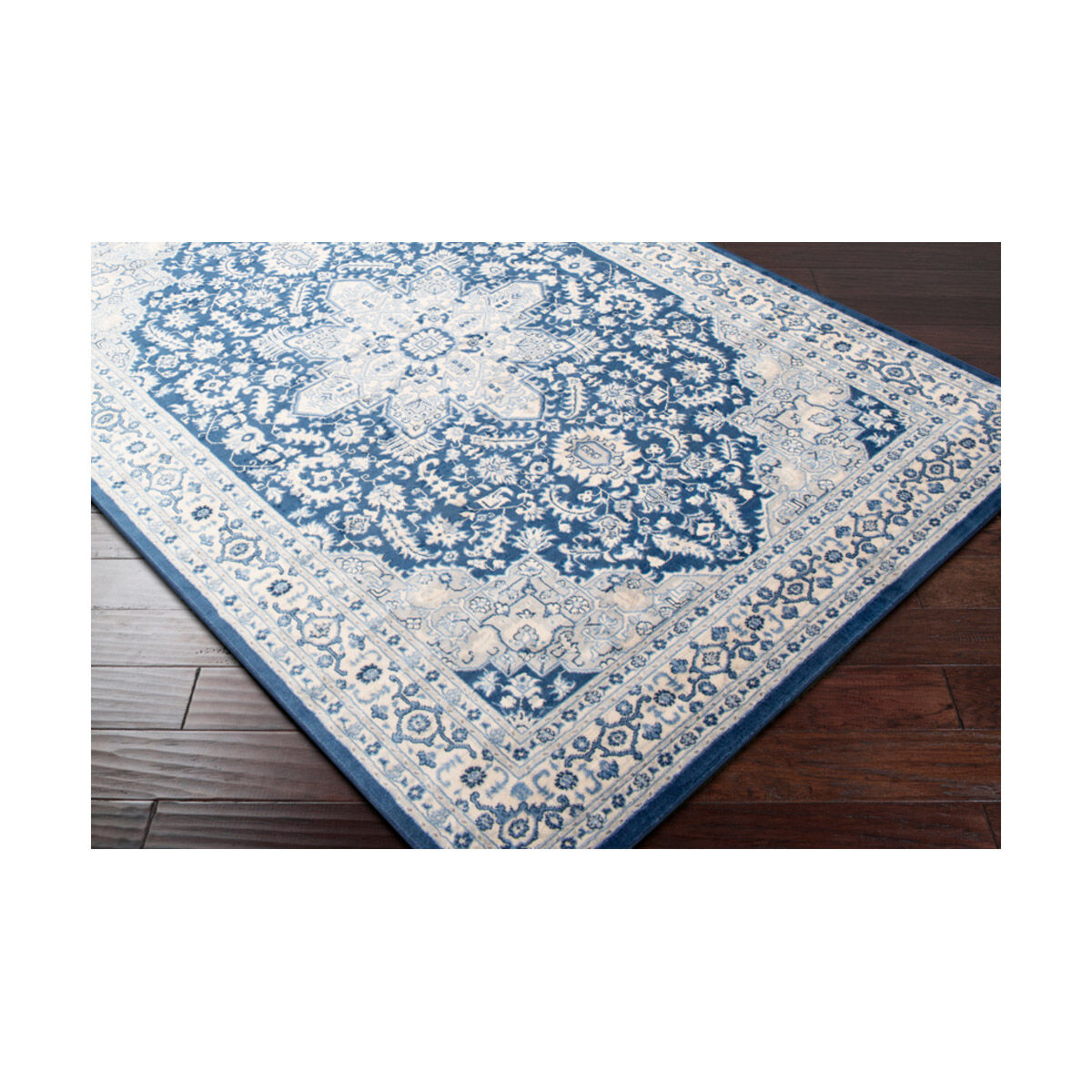 Monaco 87 X 63 inch Navy/Bright Blue/Cream/Silver Gray/Medium Gray Rugs