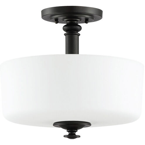 Neighborhood Dardyn 3 Light 13 inch Espresso Convertible Semi Flush Ceiling Light in White Frosted Glass, Convertible to Pendant