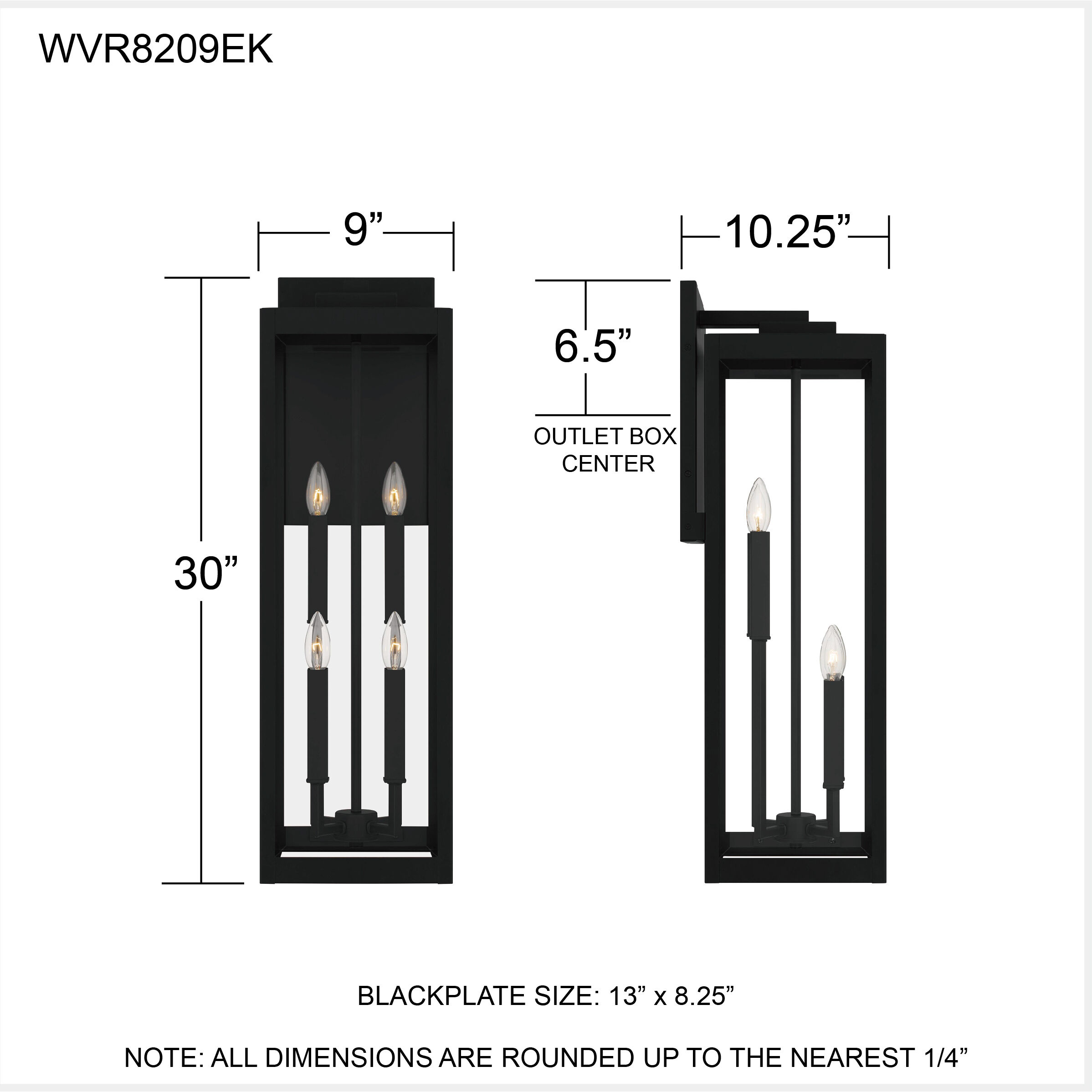 Westover 4 Light 9 inch Earth Black Outdoor Lantern