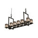Wire Glass LED 14 inch Matte Black Chandelier Ceiling Light in 8400 Lm LED, Square w/ Flat Rim
