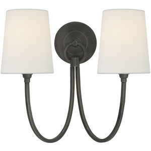 Thomas O'Brien Reed 2 Light 15 inch Bronze Double Sconce Wall Light in Linen
