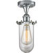 Austere Kingsbury 1 Light 6 inch Polished Chrome Flush Mount Ceiling Light in Clear Glass, Austere