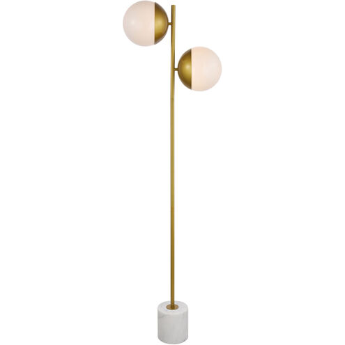 Eclipse 63 inch 40 watt Brass Floor Lamp Portable Light