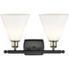 Ballston Ballston Cone LED 18 inch Black Antique Brass Bath Vanity Light Wall Light in Matte White Glass