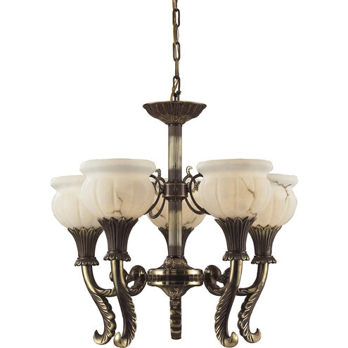 Kingston 5 Light 24 inch Brass with Ivory Chandelier Ceiling Light