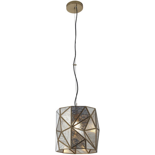 Geo-Gem 1 Light 13.2 inch Brass Antique Mini Pendant Ceiling Light