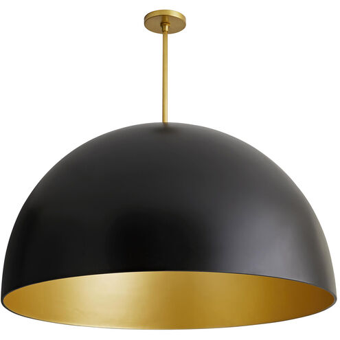 Pascal 1 Light 36 inch Black/Antique Brass Pendant Ceiling Light