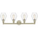 Cindyrella 4 Light 33 inch Antique Brass Bath Vanity Light Wall Light in Clear
