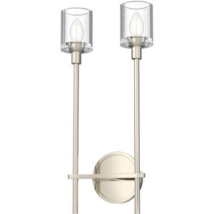 Salita 2 Light 18.11 inch Polished Nickel Vanity Light Wall Light in Clear Crystal