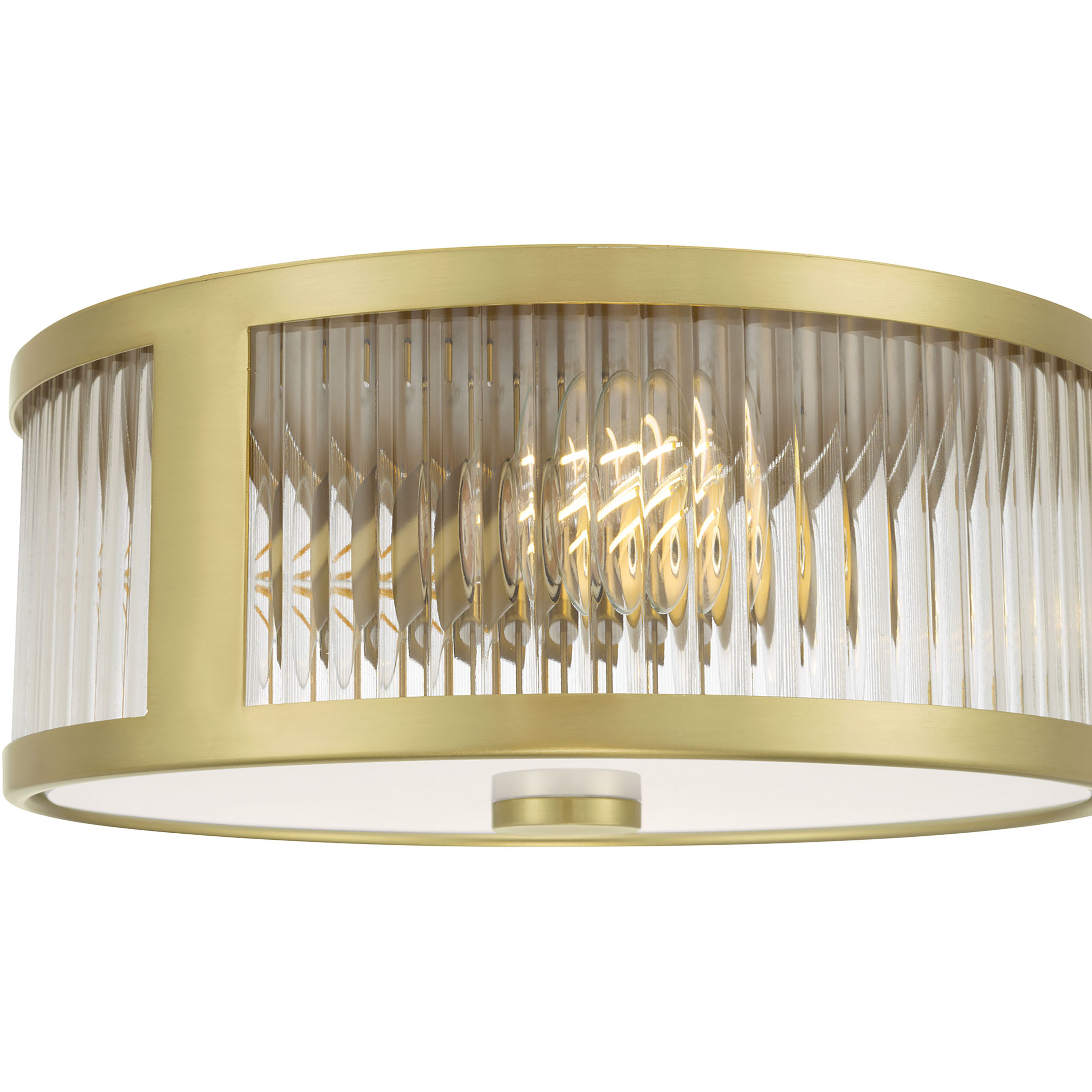 Ardezia 3 Light 11.75 inch Vintage Brass Flush Mount Ceiling Light