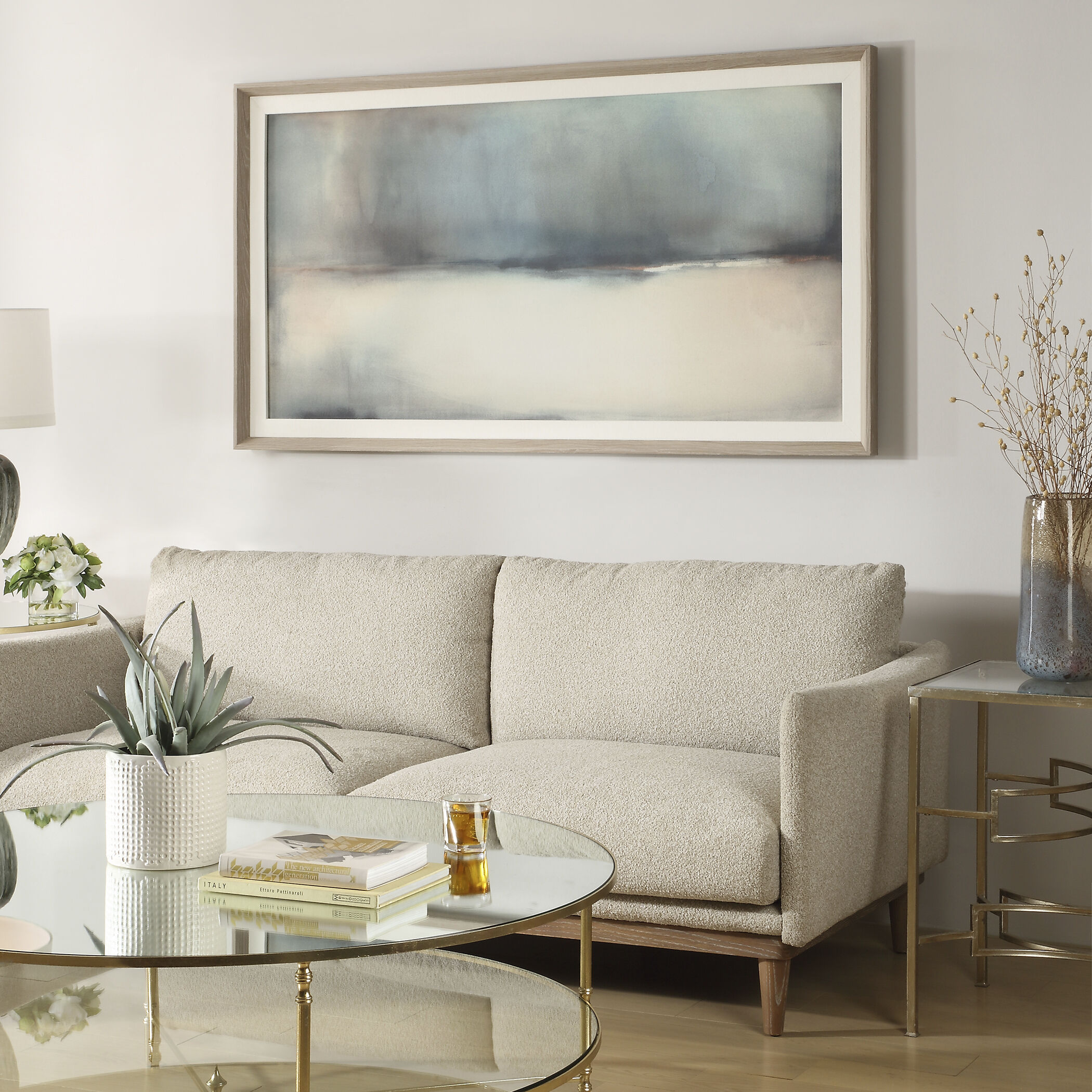 Deep Rains 65.38 X 35.38 inch Framed Abstract Print