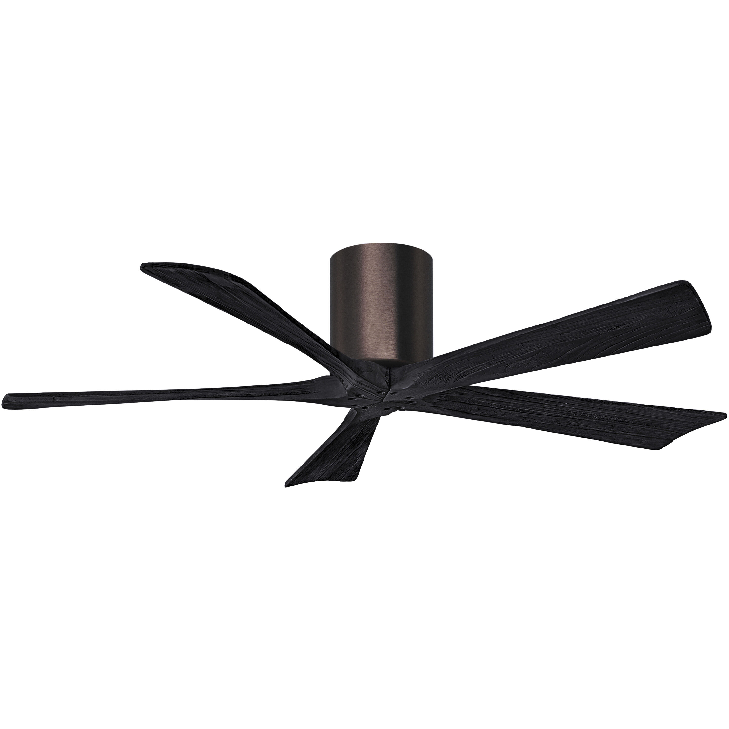 Atlas Irene-5H 52 inch Brushed Bronze with Matte Black Blades Flush Mount Paddle Fan, Flush Mounted