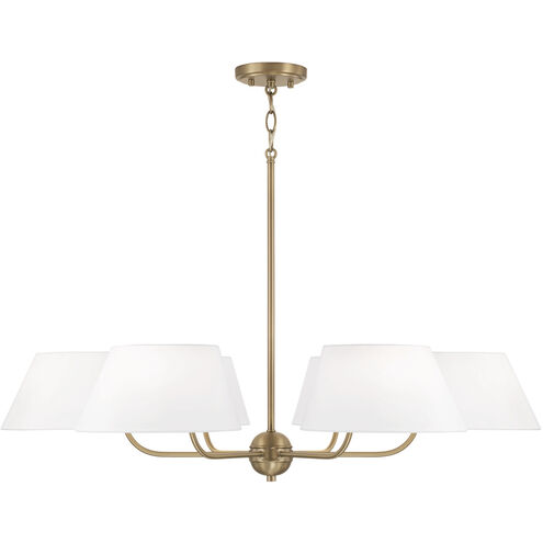 Welsley 6 Light 36 inch Aged Brass Chandelier Ceiling Light