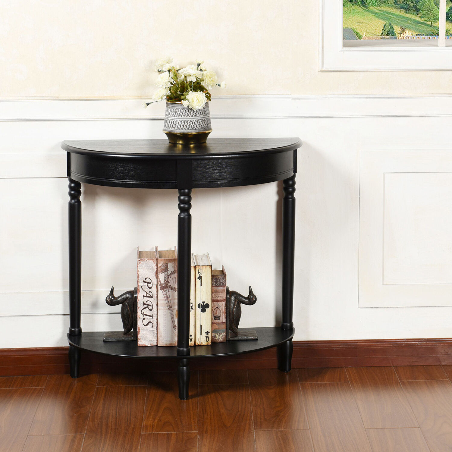 Asher 28.25 X 11.8 inch Black Console Table