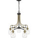 Kraken 5 Light 25 inch Matte Black and Olde Brass Chandelier Ceiling Light