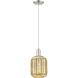 Downtown Urban Preston 1 Light 6.75 inch Brushed Satin Nickel Mini Pendant Ceiling Light in Mercury