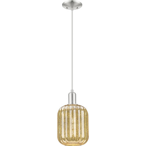 Preston 1 Light 6.75 inch Brushed Satin Nickel Mini Pendant Ceiling Light in Mercury Glass