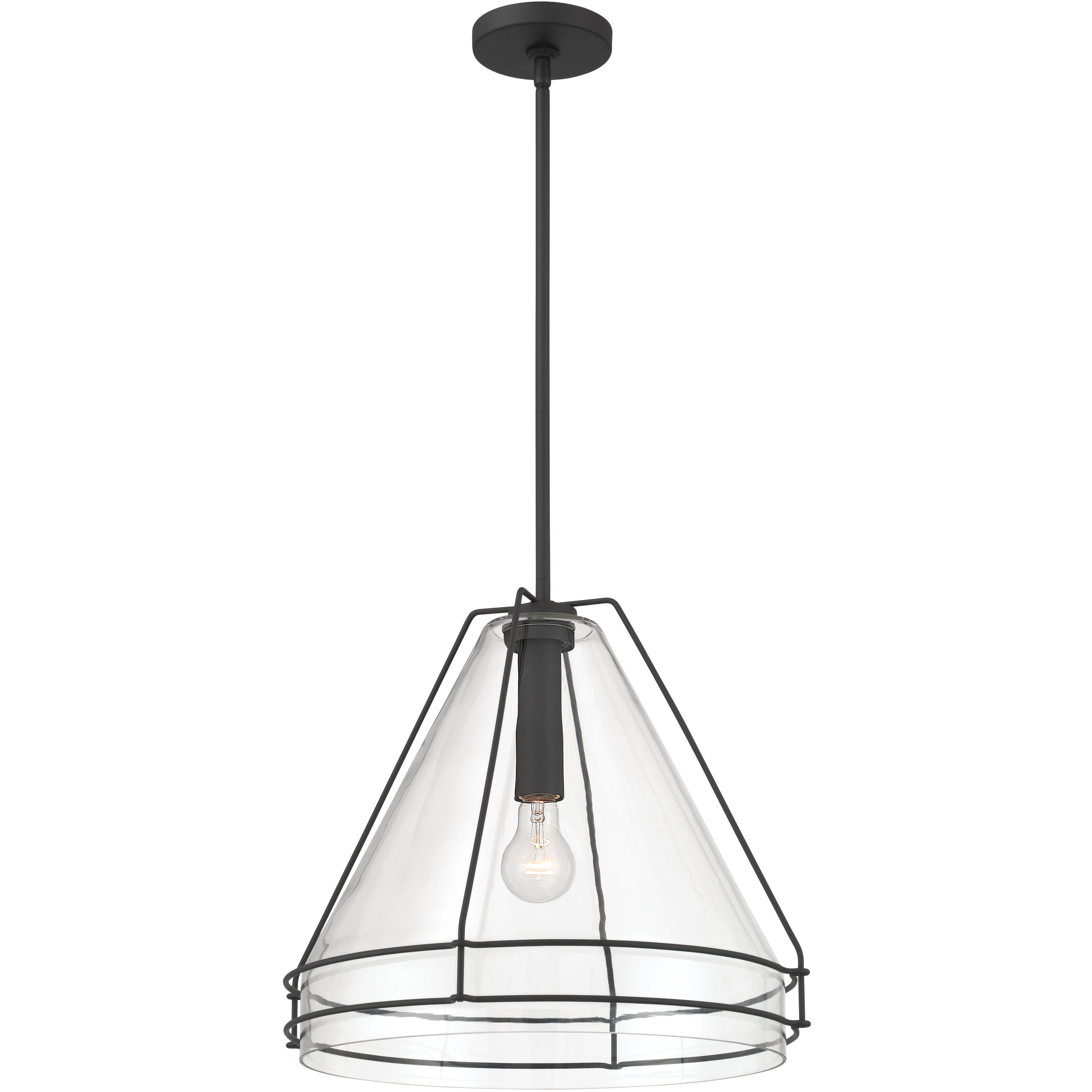 Lorenth 1 Light 18 inch Dark Matte Black Pendant Ceiling Light