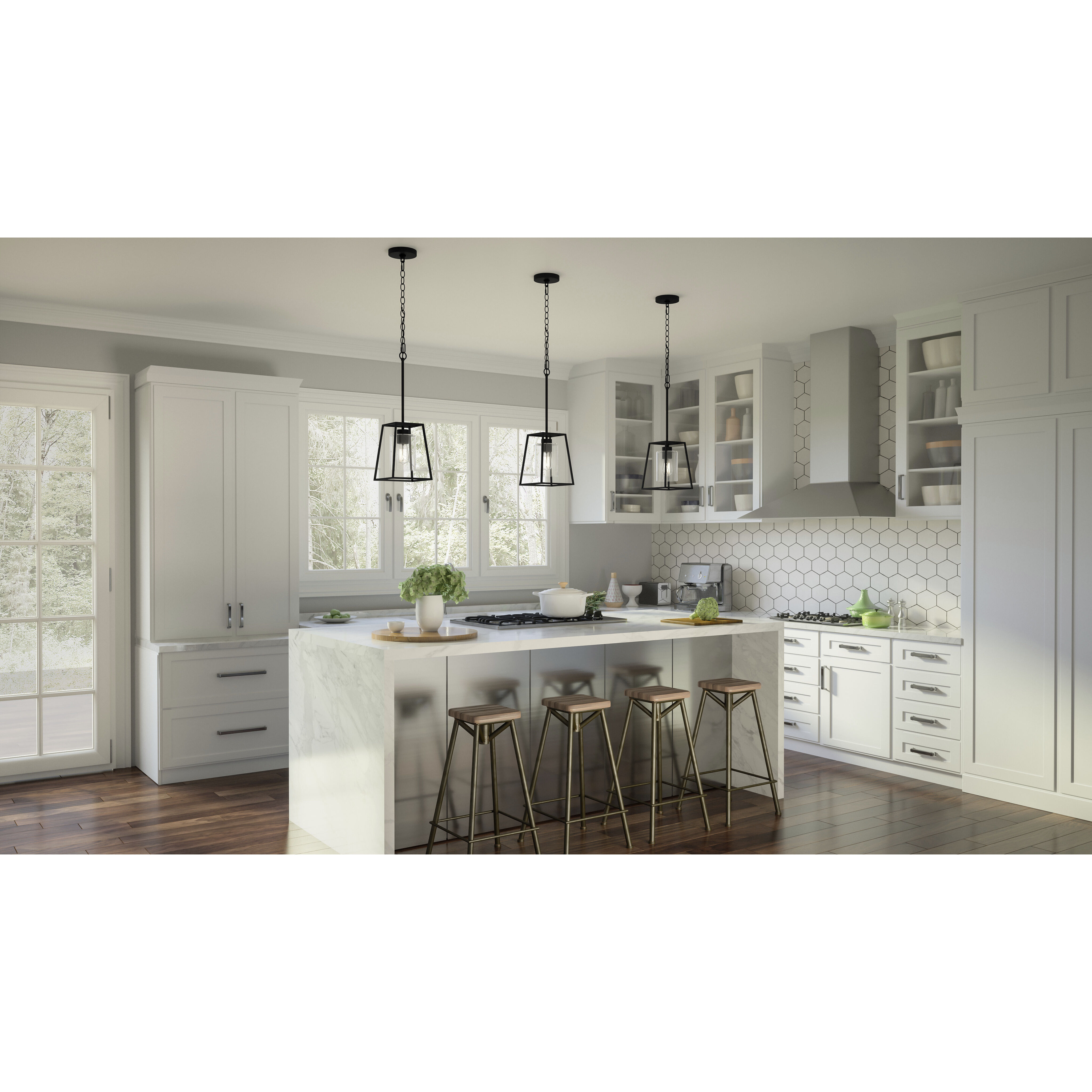 Prescott 1 Light 8 inch Matte Black Mini Pendant Ceiling Light, Small