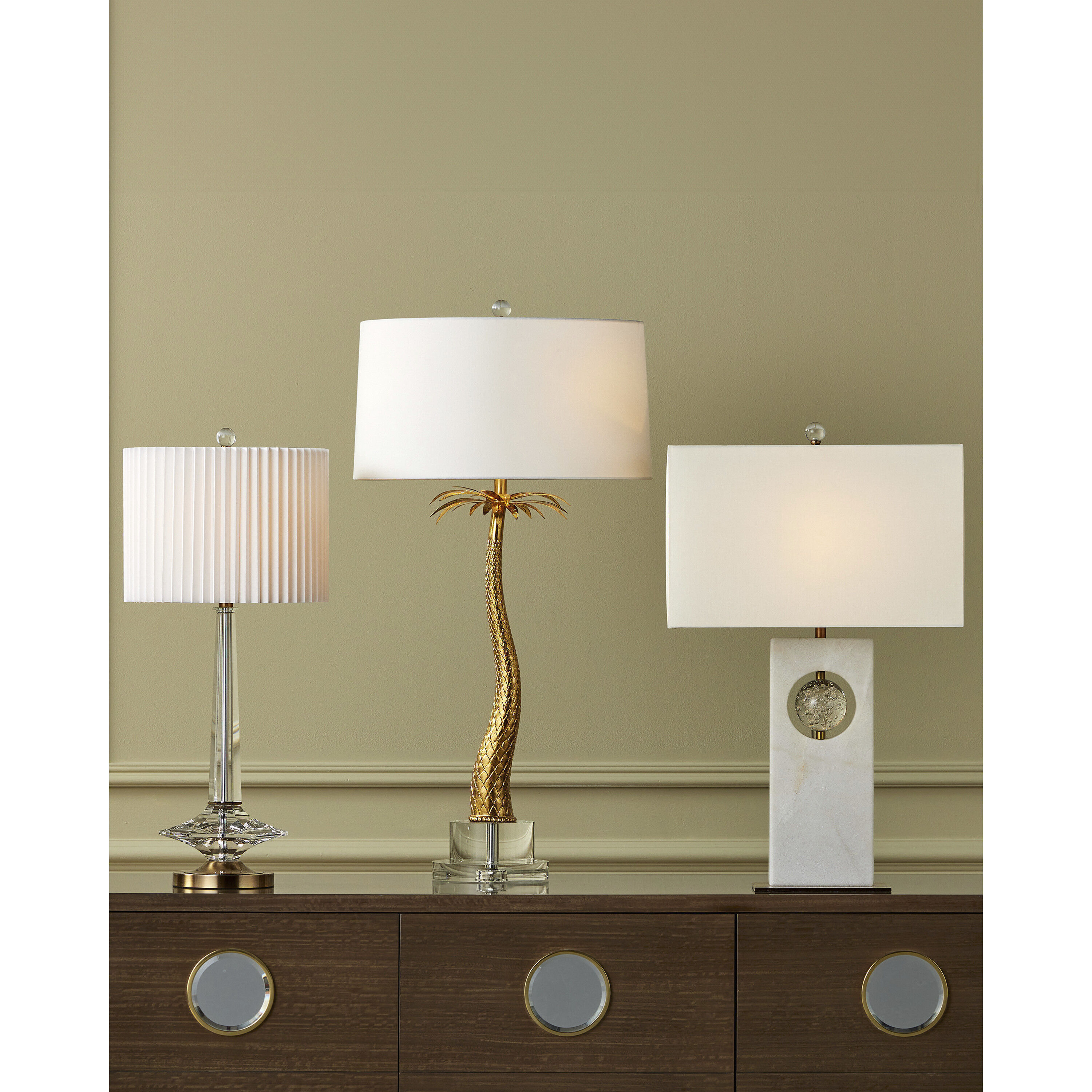Mazari 35 inch 60 watt Contemporary Gold Leaf/Clear Table Lamp Portable Light