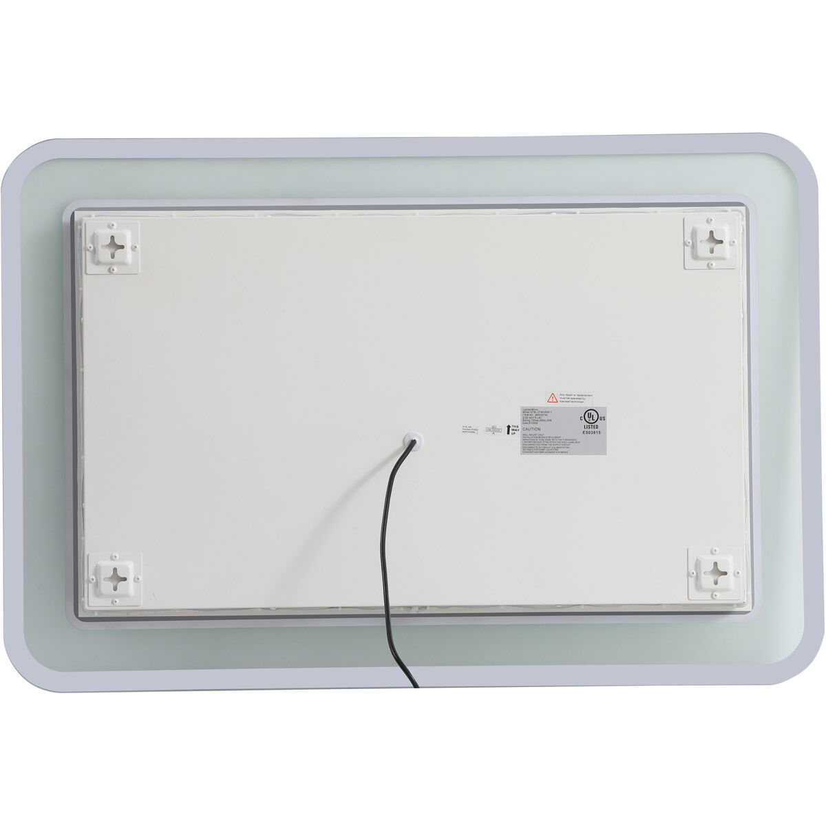 Lux 40 X 27 inch Glossy White Lighted Wall Mirror